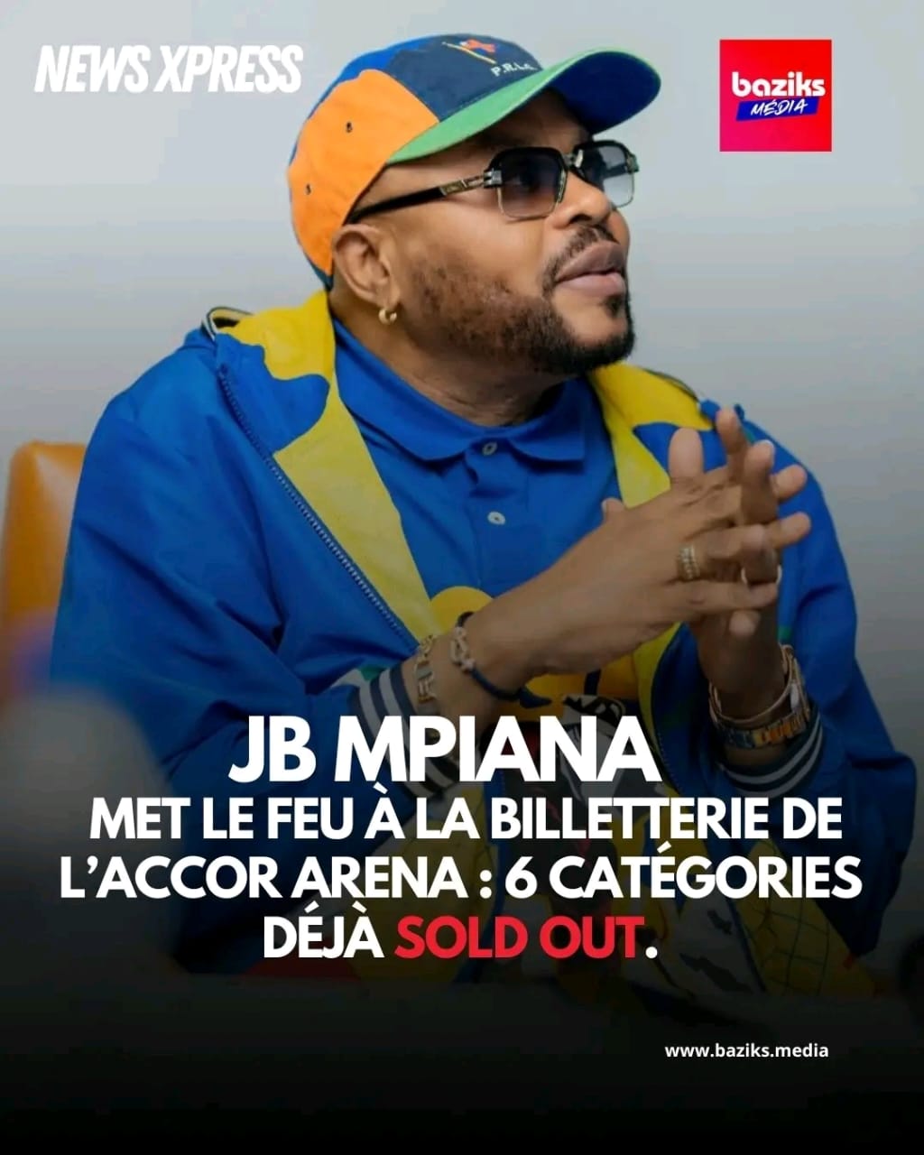 Culture/JB Mpiana: À quatre mois de son concert à l’Accor Arena, 6 catégories sur 11 sont déjà complètes