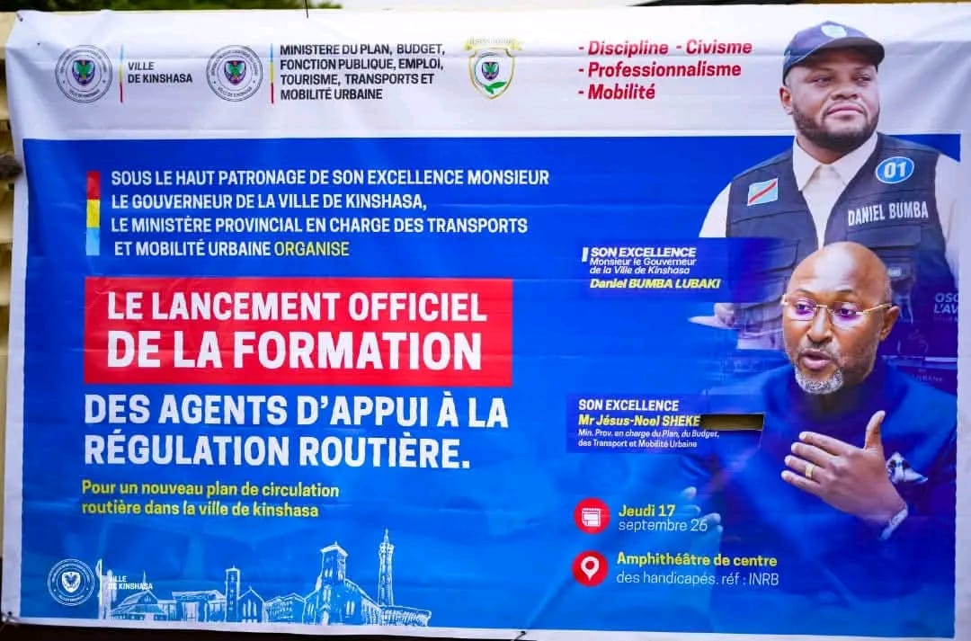 𝗞𝗜𝗡𝗦𝗛𝗔𝗦𝗔/Nouveau plan de circulation routière:  Daniel BUMBA lance la formation des agents d’appui à la régulation routière